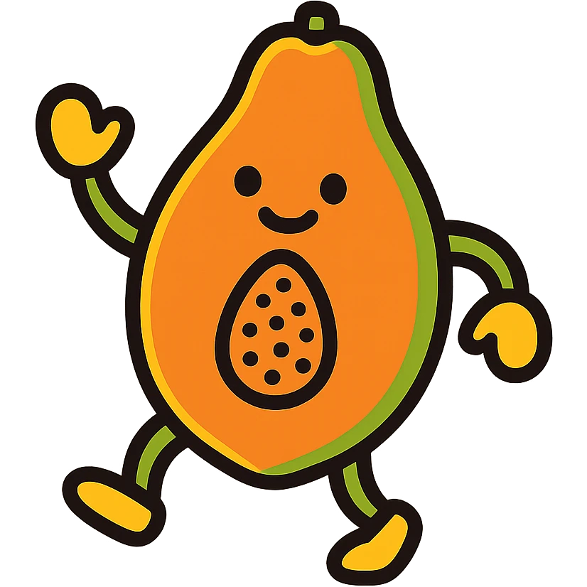 dancing papaya dancing papaya fruit character vibrant colors emoji