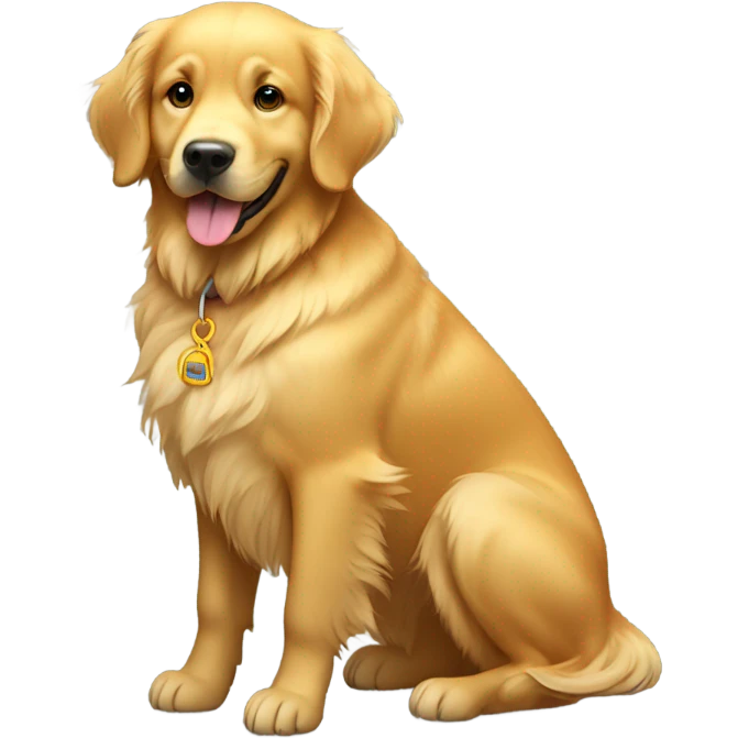 A golden retriever in a wheelchair emoji