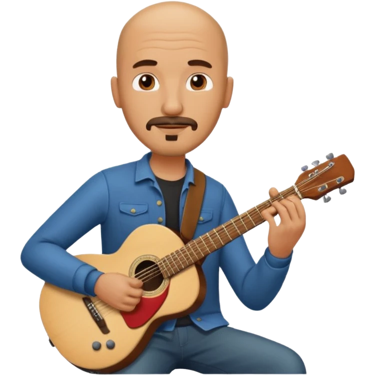 guitar player bald short mustache and goatee emoji