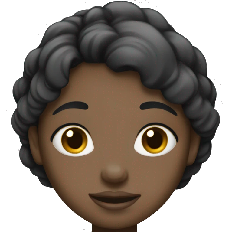 Black hair girl with white skin emoji