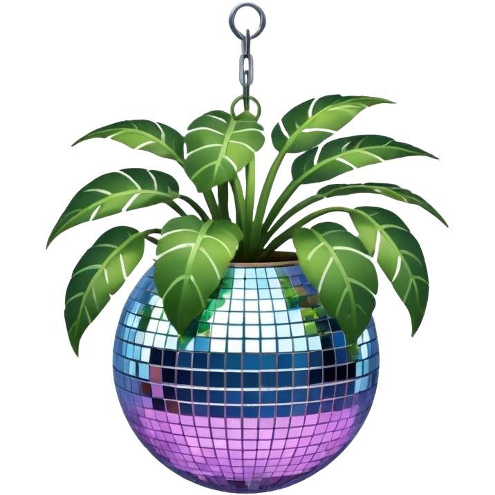 Disco ball hanging planter emoji