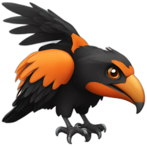 Orange and black condor emoji