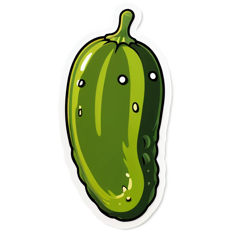 Feet pressed against a pickle emoji
