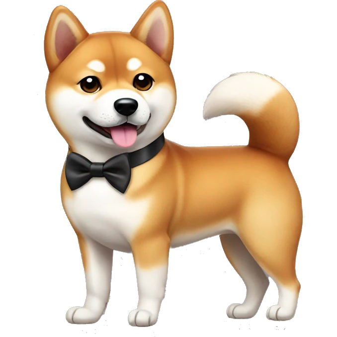 Shiba wearing bow tie emoji