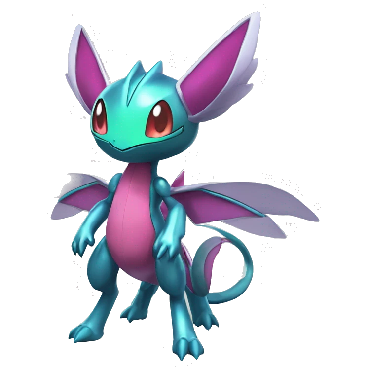 Cool Edgy Cute Chibi Legendary Shiny Fakemon-Pokémon-Genesect-Flygon With Full Body Detailed High Quality emoji