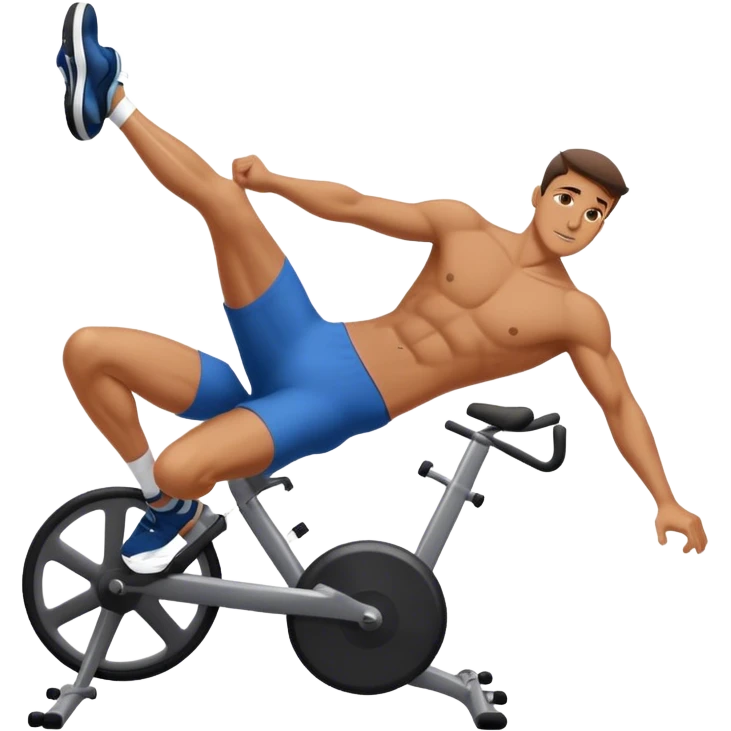 man laying down bicycle-crunches exercise emoji