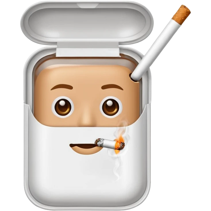 Zyn nicotine pouch can, cartoon face, smoking a joint, fun and cheeky emoji