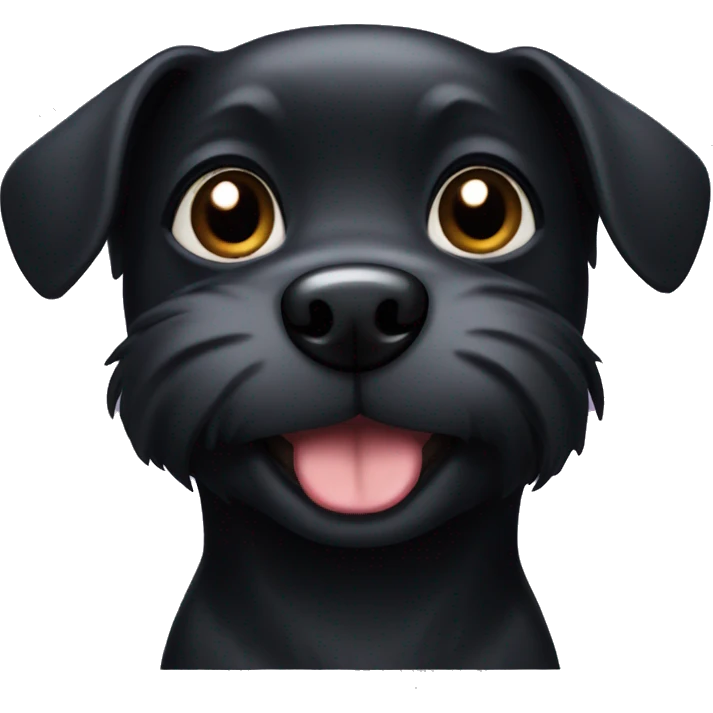 small cute black dog face emoji