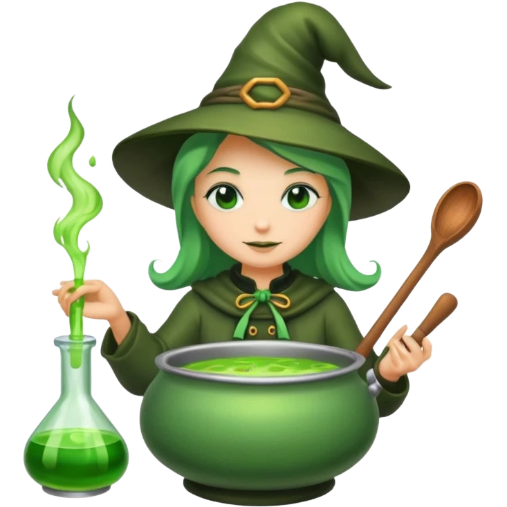 green witch cooking potion emoji