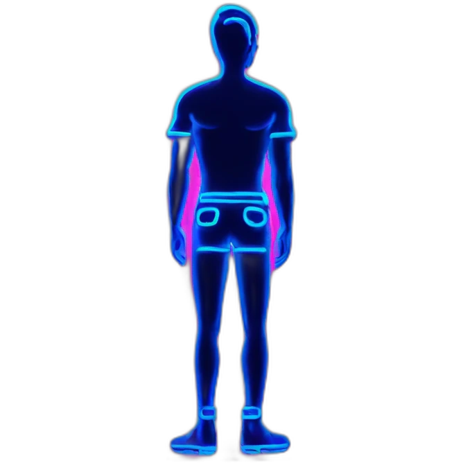 Juicy booty neon sign style man emoji