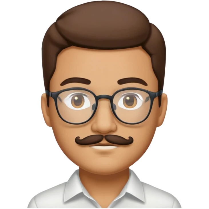 Moreno 1.63 de estatura bigote delgado lentes  emoji