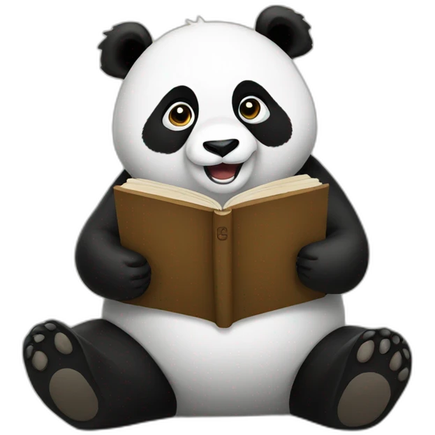 panda reading emoji