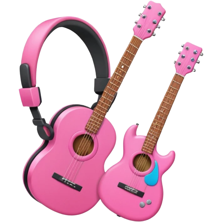 🎧 🎸💿 but make them all pink emoji