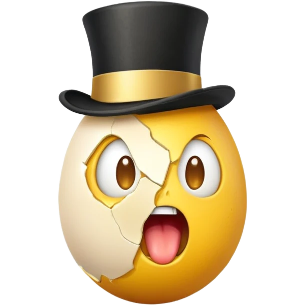 Screaming egg top hat emoji