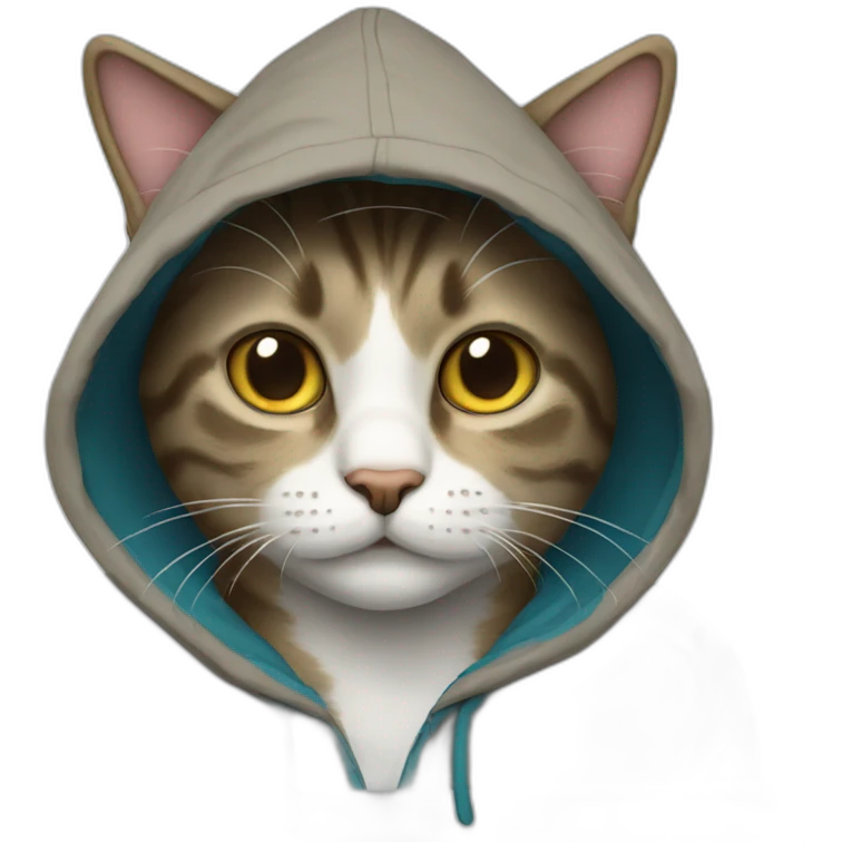 Cat wearing hoodie emoji