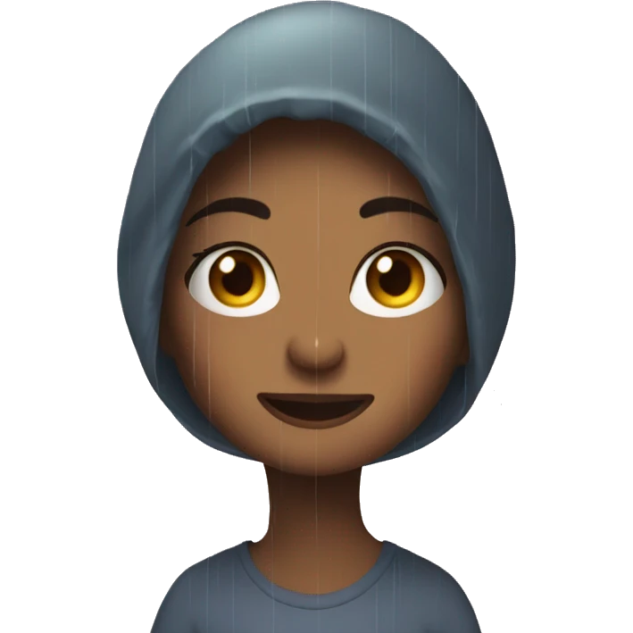 girl getting rain in here face emoji