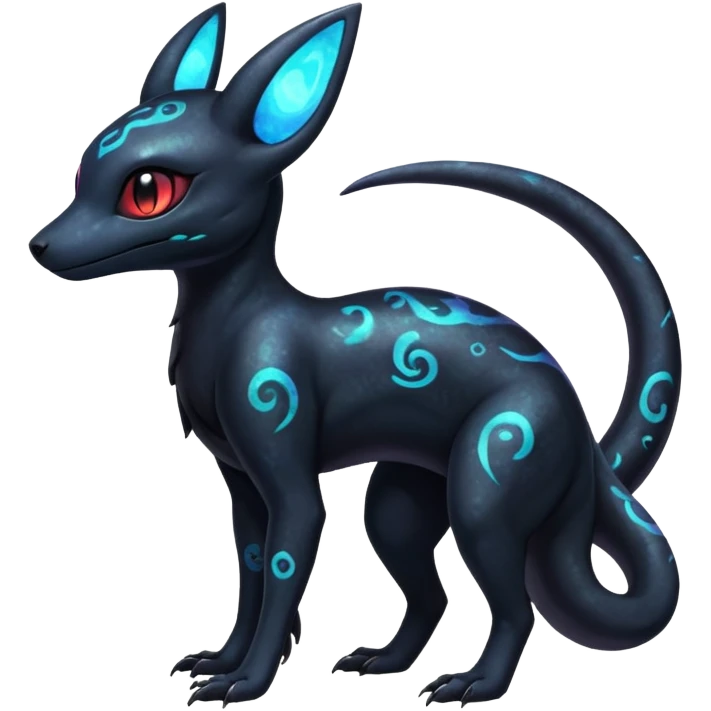 Gothic Nebulae Salandit-Umbreon-Fakémon-hybrid-creature (full body)  emoji