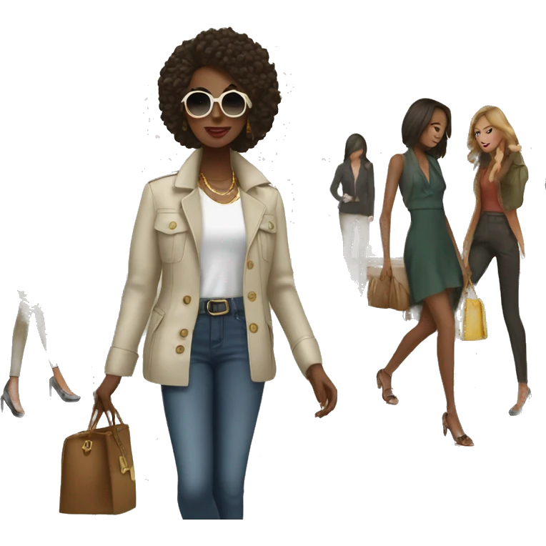 stylish girls in indoor setting emoji