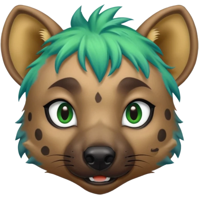 hyena with blue and green hair emoji
