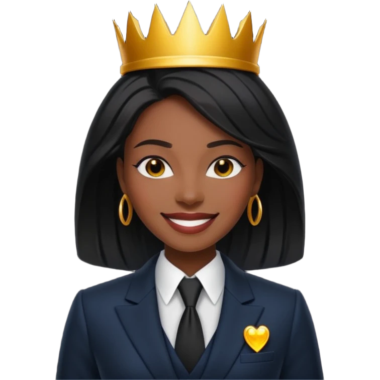 black queen with suit emoji
