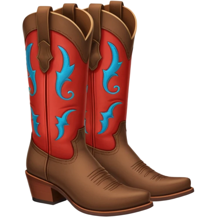 western boots with red accent color emoji