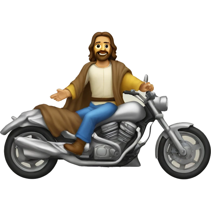 Jesus em uma moto emoji
