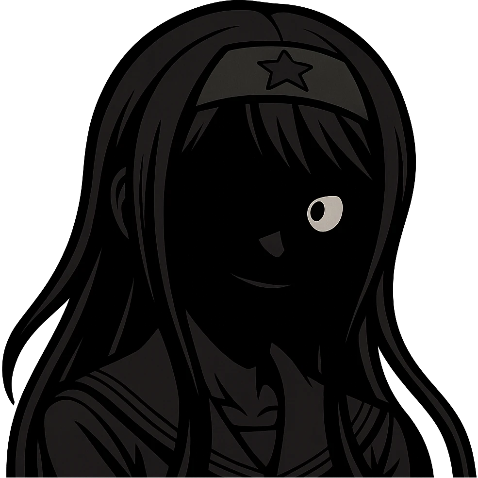 Danganronpa style emoji of Mukuro Ikusaba in the shadows emoji