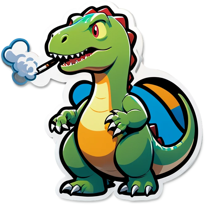 dinosaurus smoking emoji