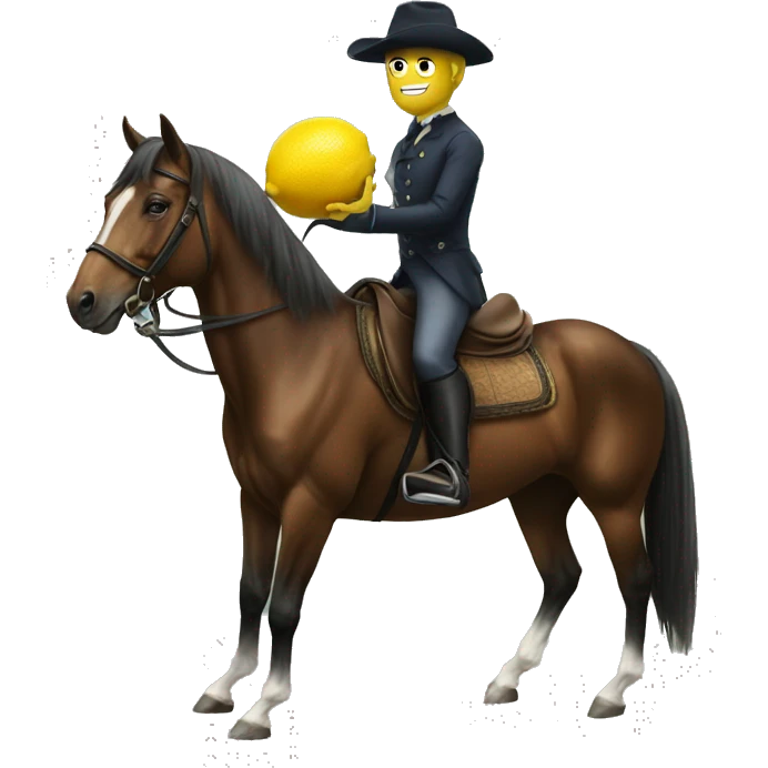 a horse riding a one big lemon emoji