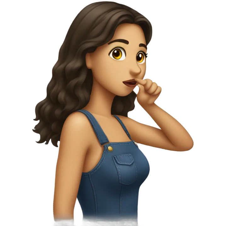 Brunette girl throwing a kiss emoji