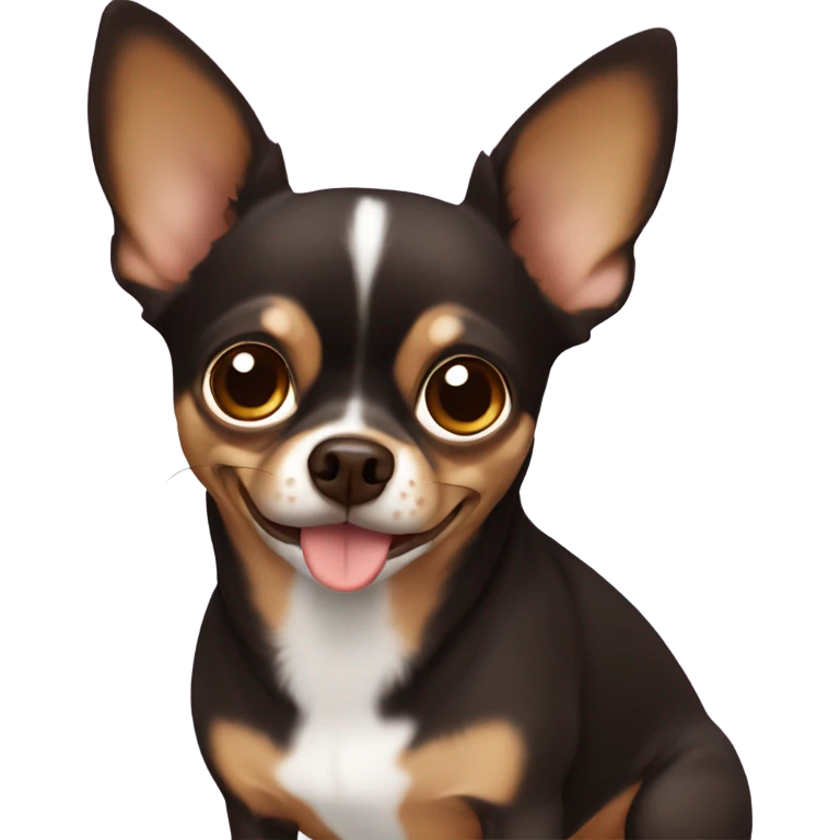 dark brown chihuahua with light brown eyebrows emoji