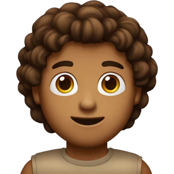 Chico con pelo marron y pelo castaño que tenga un buzo negro y ojos marrones emoji