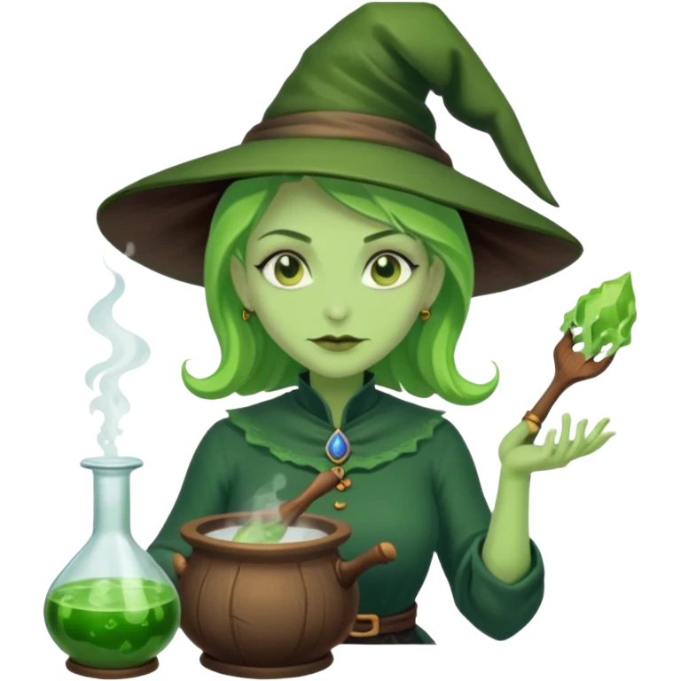 green witch cooking potion emoji