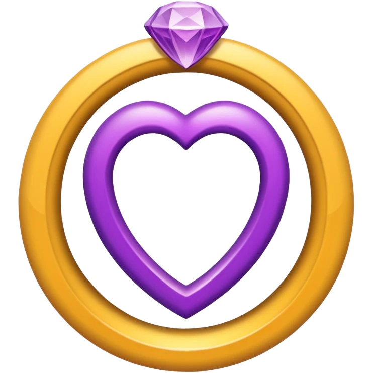 anel de casamento branco e roxo emoji
