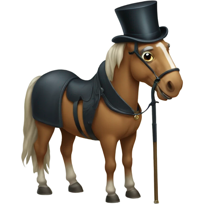 horse with a monocle and a cane  emoji