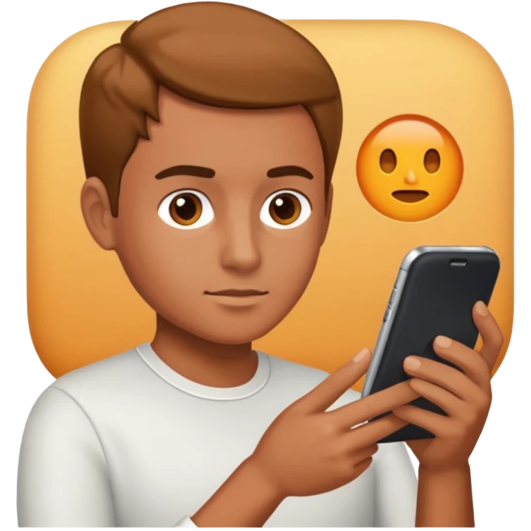 trabajando en el smartphone emoji