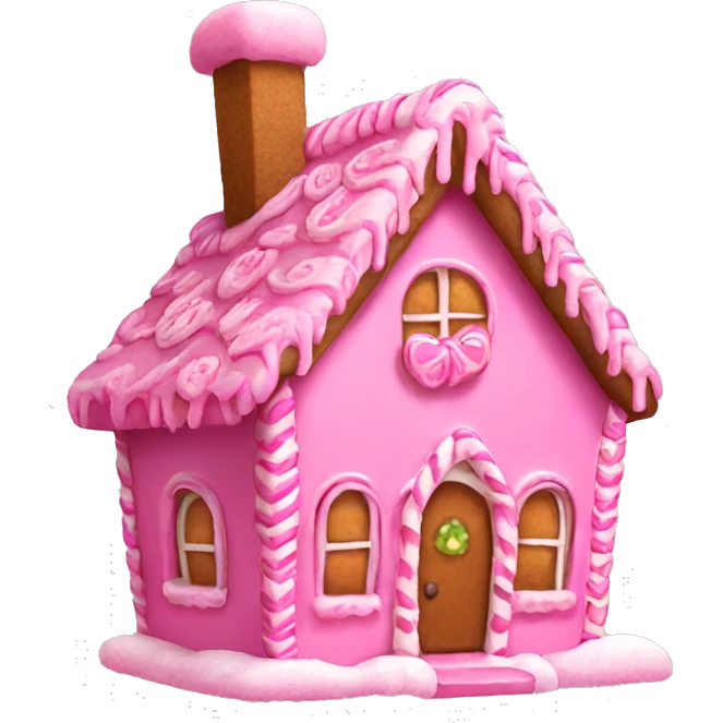 Pink gingerbread house emoji