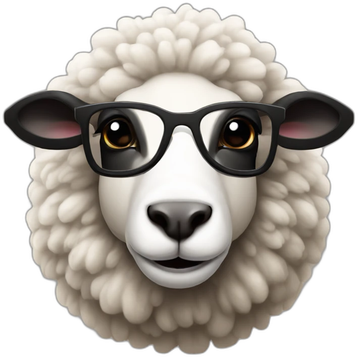 sheep with human face and big glasses emoji