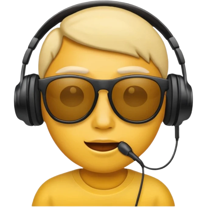 make an simple cool face emoji with music emoji