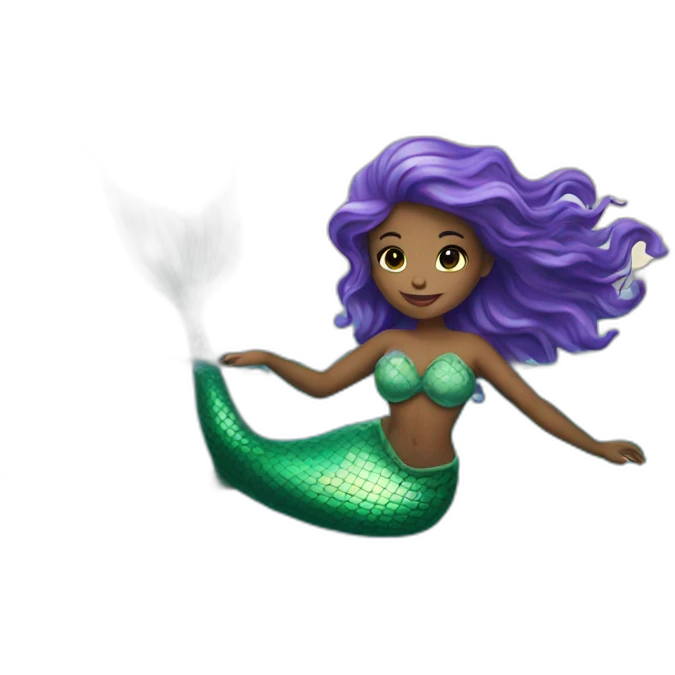 Beautiful Mermaid swimming in the sea emoji