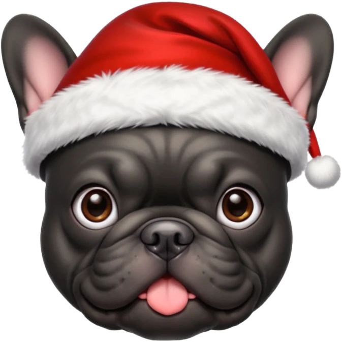 christmassy black french bulldo emoji