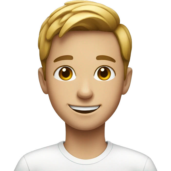 smiling boy in white shirt emoji