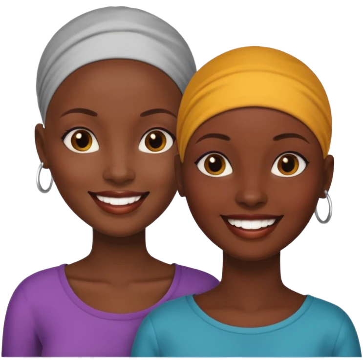 Ma meilleur amie africaine et moi (femme) africaine tous deux cheveux rasé emoji