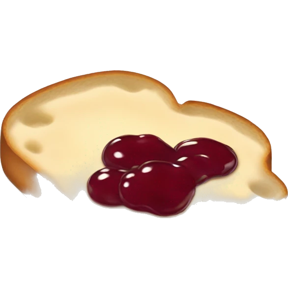 A slice of bread greased with jam emoji