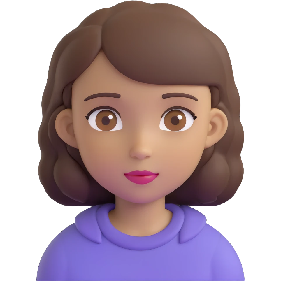 white girl with brown hair and brown eyes emoji