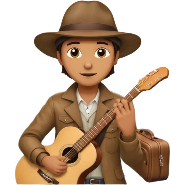 Rider with guitar-case,Metro Riders, inside metro train, no transparent, with background,full image , negative transparent, positive background. emoji