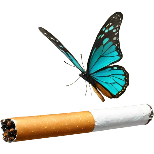 cigarette and butterfly emoji