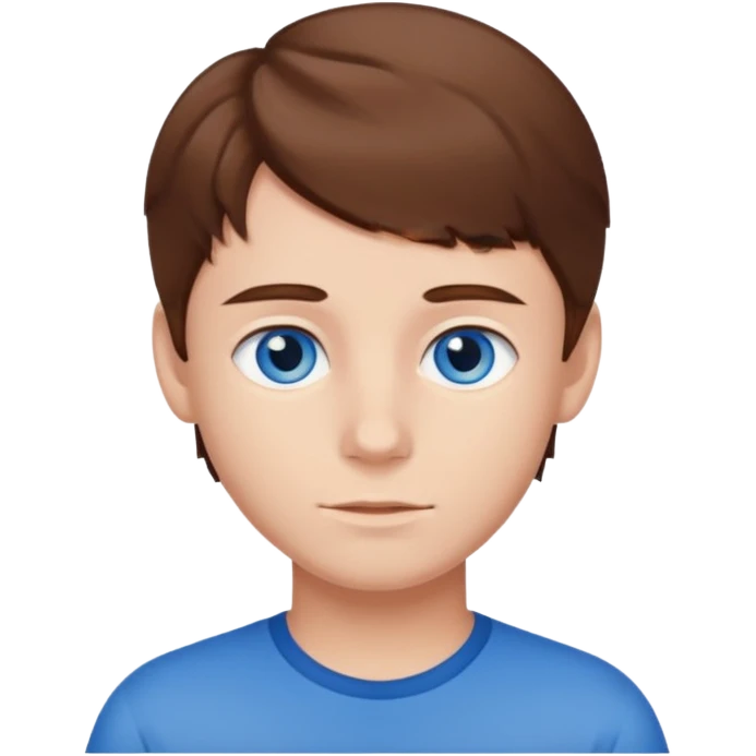 Brown haired boy with blue eyes  emoji