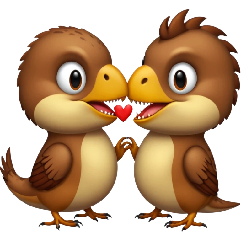 A sparrow kiss a trex emoji