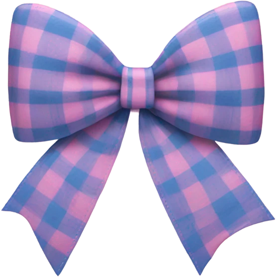 Pink bow with plaid blue stripes emoji